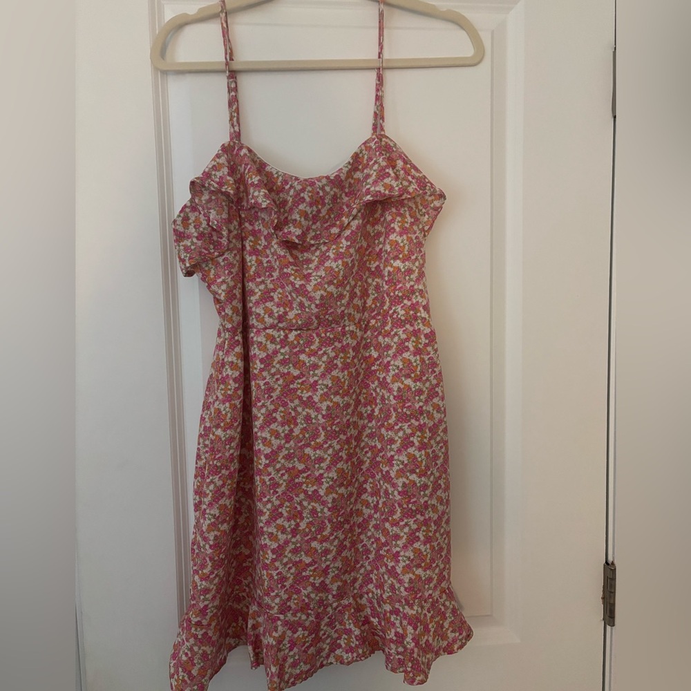 Altar’d State Orange Pink Ditsy Floral Strappy Dress XL